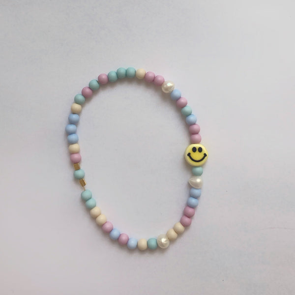 Arm- & Fußkettchen Smiley Perle Pastell