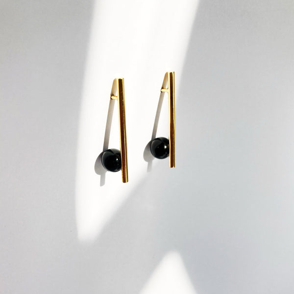 Ohrstecker „Deco“ Schwarz-Gold