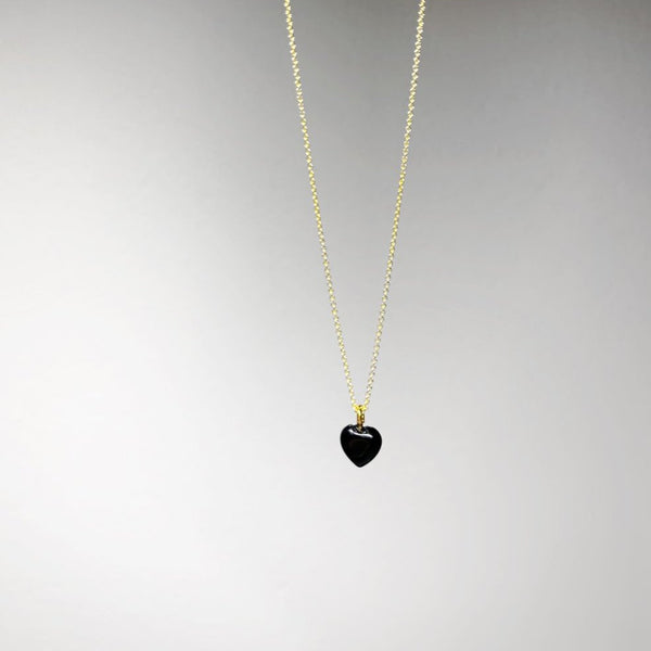 Herz Kette und Ohrringe Set 🖤 Schwarz