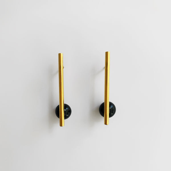 Ohrstecker „Deco“ Schwarz-Gold