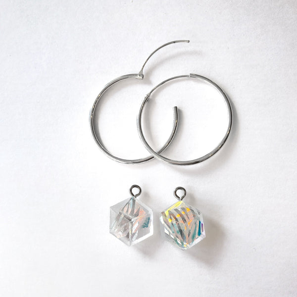 Creolen Zebra "Kaleidoskop" Silber