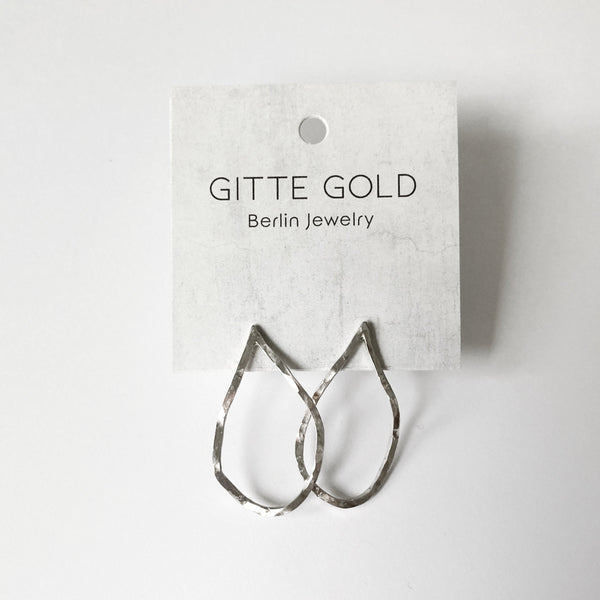 Ohrstecker „Wabi-Sabi“ Tropfen, Silber