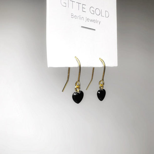 Herz Kette und Ohrringe Set 🖤 Schwarz