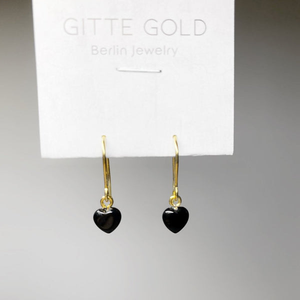Herz Kette und Ohrringe Set 🖤 Schwarz