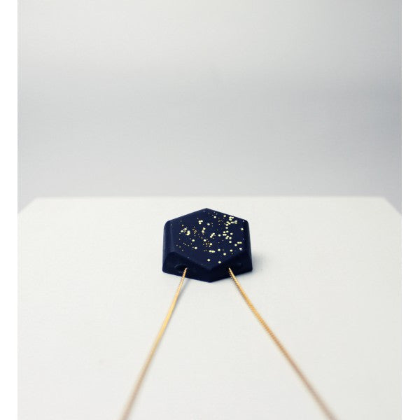 Kette lang "Galaxie" Dunkelblau Gold