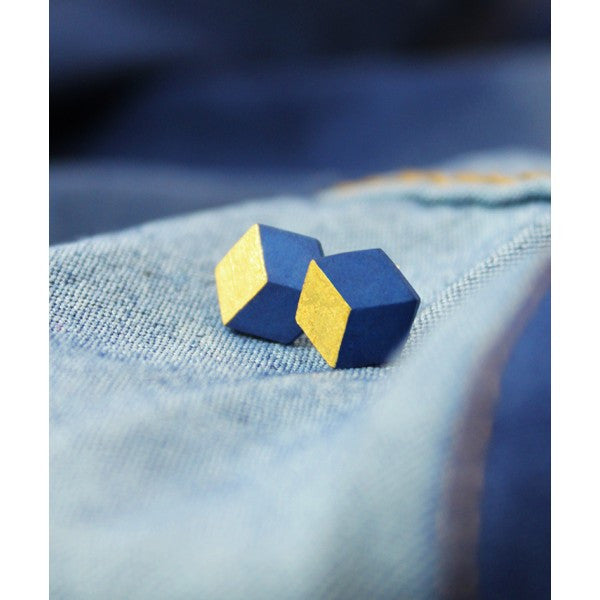 Ohrstecker "Ambivalenz" Jeans-Gold