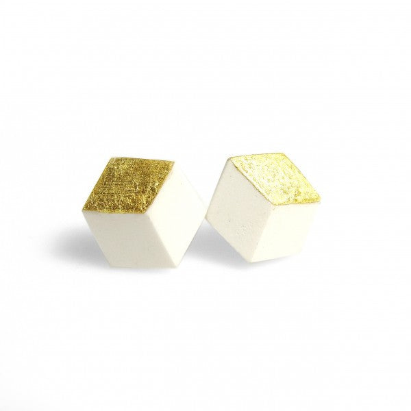 Ohrstecker "Ambivalenz" Weiß-Gold